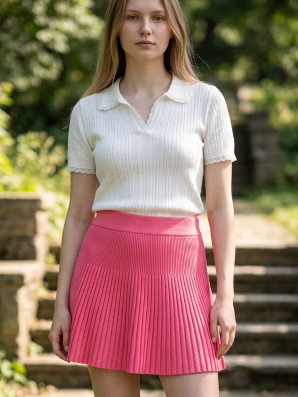 Aerie Take Charge Wool Sweater Skirt Women’s Pink Punch size xs